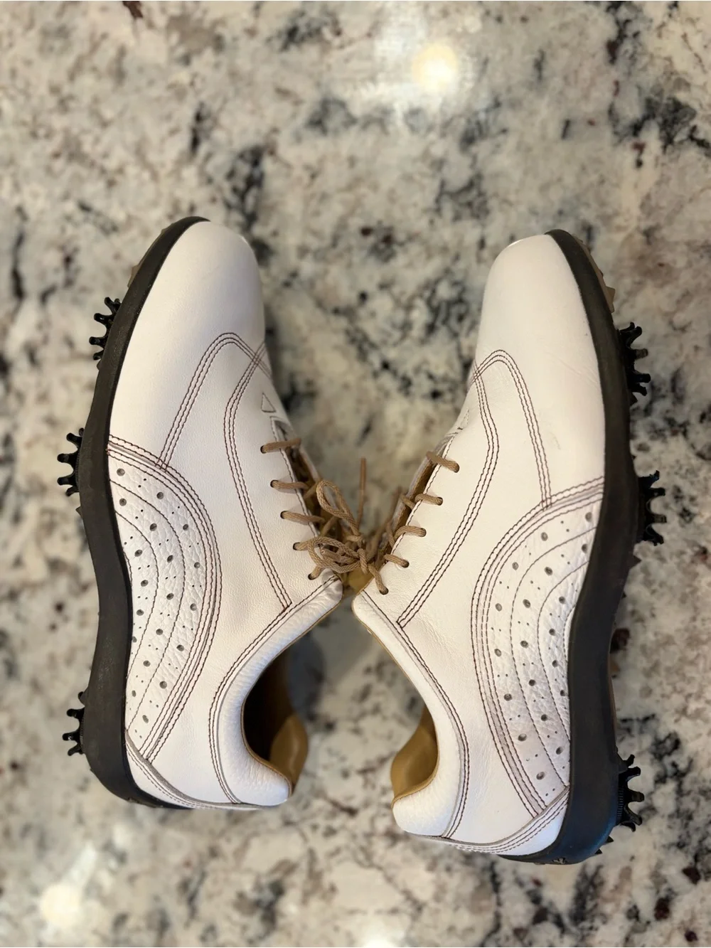 Foot Joy LoPro Collection Womens Golf Shoes Size 7.5W White Tan Ladies 97067